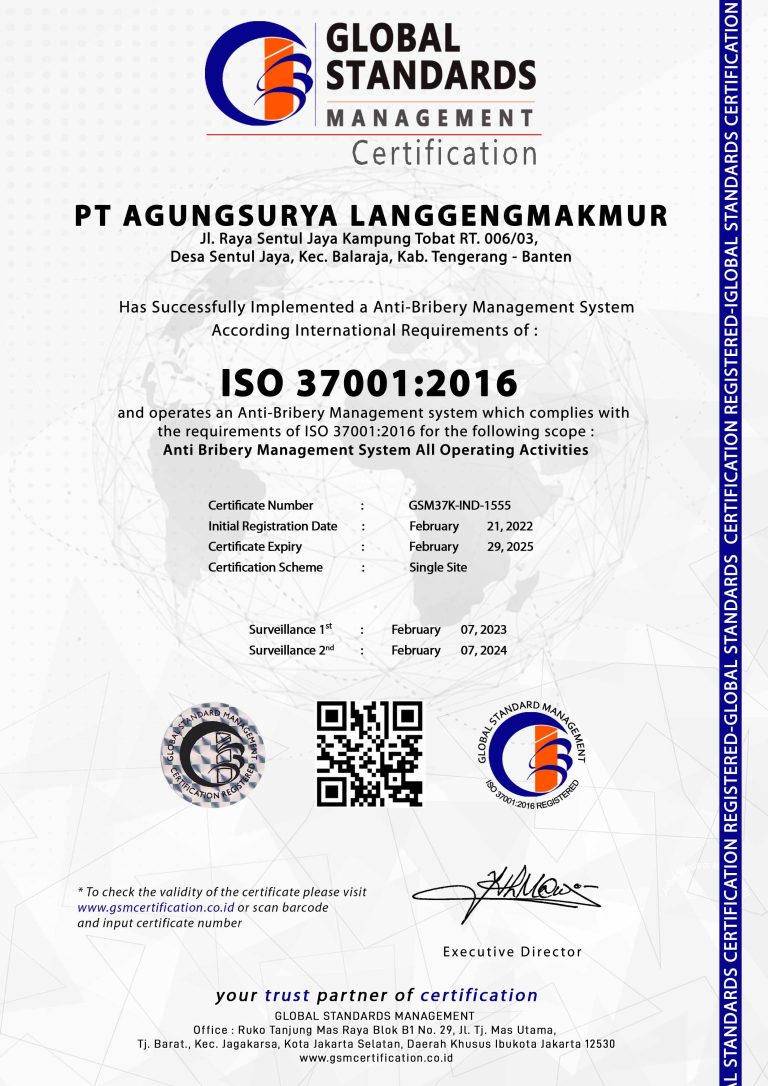 1555. PT AGUNG SURYA LANGGENG ISO 37001